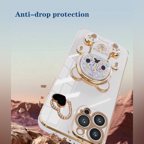 Trendy‎ Teddy Heart I Phone 15  Case - Picture 3 of 5